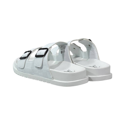 🤍 Louis Vuitton Damier Azur Double-Buckle Slides – Clean Luxury, Timeless Style - MASTERPIECE