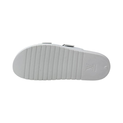 🤍 Louis Vuitton Damier Azur Double-Buckle Slides – Clean Luxury, Timeless Style - MASTERPIECE