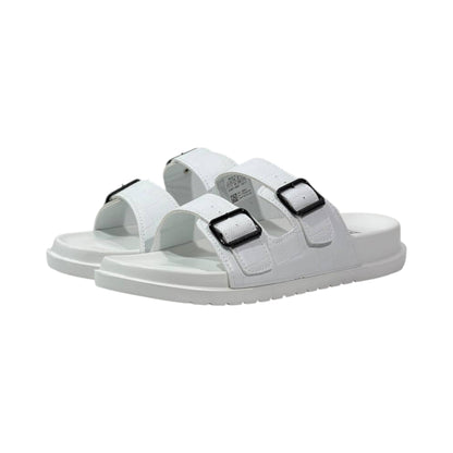 🤍 Louis Vuitton Damier Azur Double-Buckle Slides – Clean Luxury, Timeless Style - MASTERPIECE