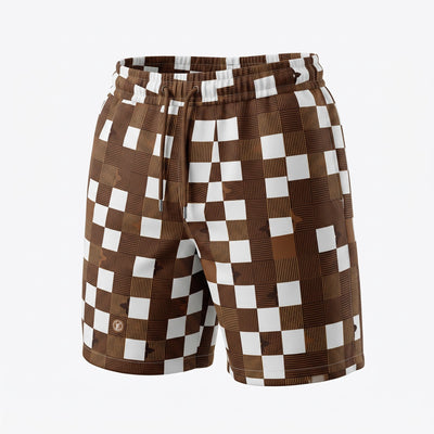 Louis Vuitton Damier Check Swim Shorts – Brown & White 🏖️🤎🤍 - MASTERPIECE