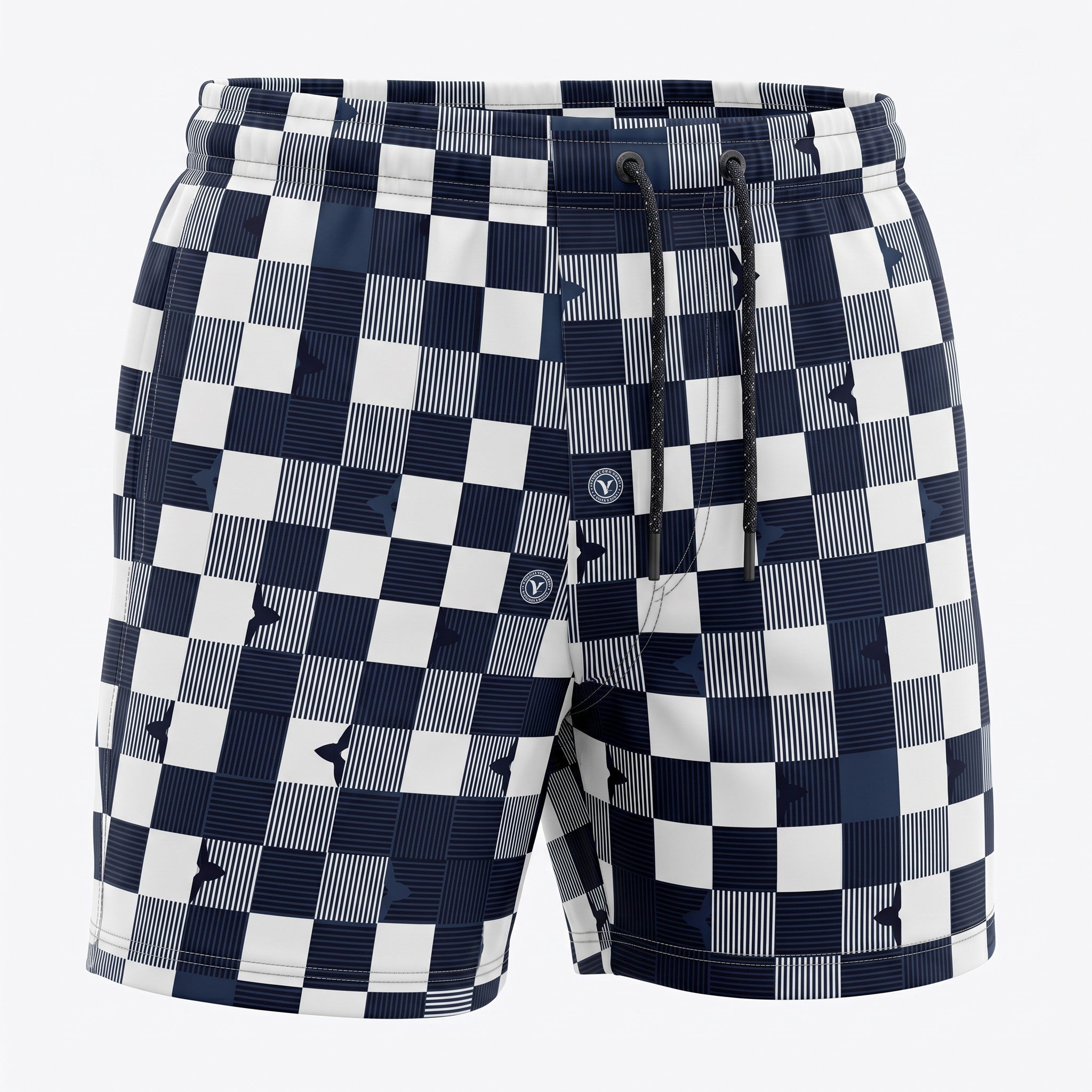 Louis Vuitton Damier Check Swim Shorts – Navy & White 🌊💙🤍 - MASTERPIECE