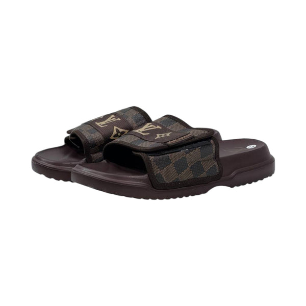 🟤 Louis Vuitton Damier Comfort Slides – Luxury Monogram Edition