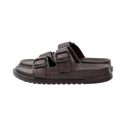 🤎 Louis Vuitton Damier Double-Buckle Slides – Luxury Comfort Redefined - MASTERPIECE