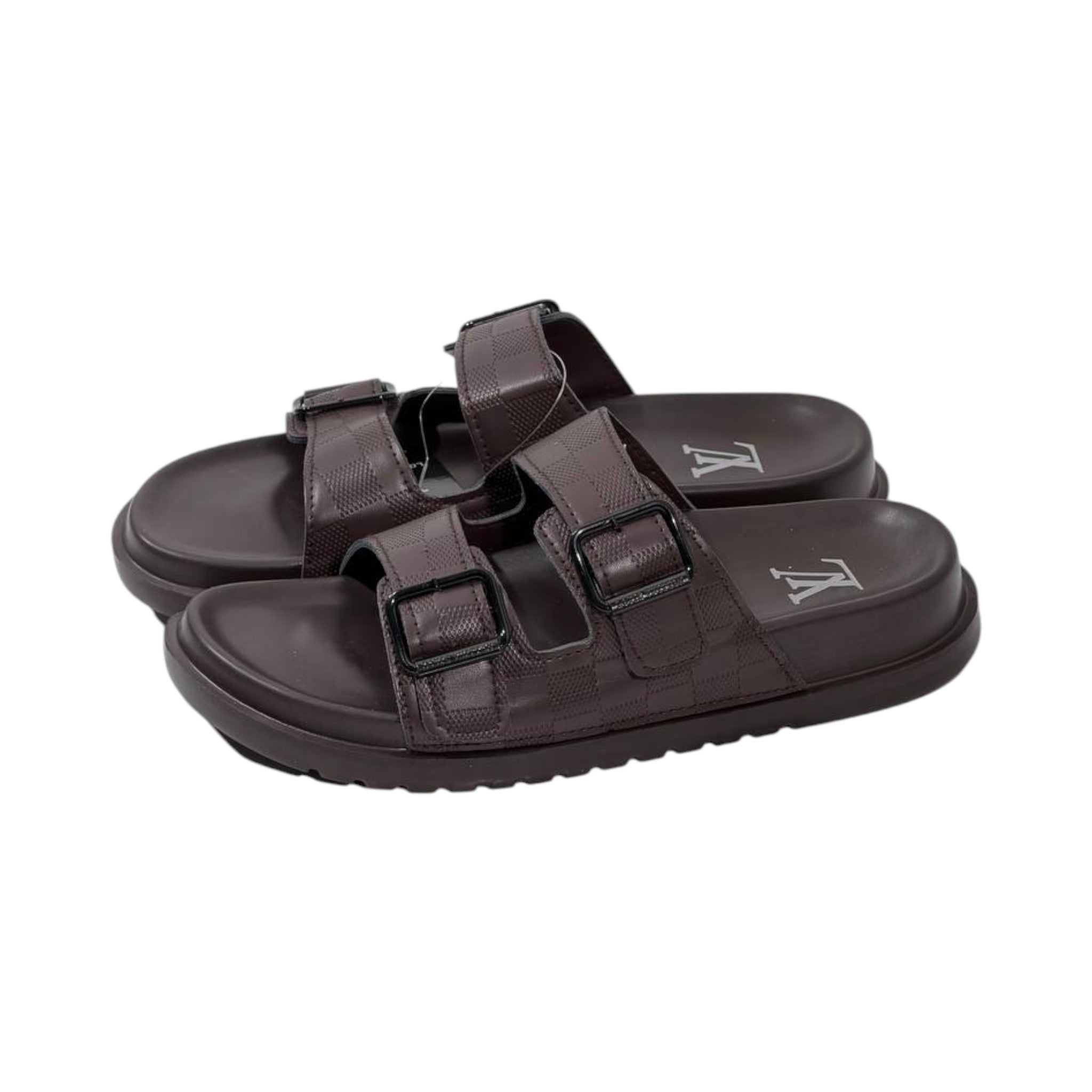 🤎 Louis Vuitton Damier Double-Buckle Slides – Luxury Comfort Redefined - MASTERPIECE