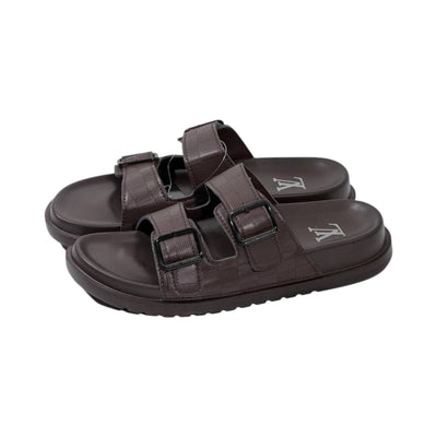 🤎 Louis Vuitton Damier Double-Buckle Slides – Luxury Comfort Redefined - MASTERPIECE