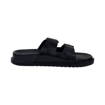 🖤 Louis Vuitton Damier Eclipse Double-Buckle Slides – Modern Luxury, Everyday Comfort - MASTERPIECE