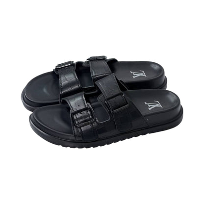 🖤 Louis Vuitton Damier Eclipse Double-Buckle Slides – Modern Luxury, Everyday Comfort - MASTERPIECE