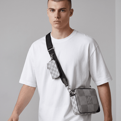 🤍 Louis Vuitton Damier Graphite Messenger Bag Set – White Checkered - MASTERPIECE