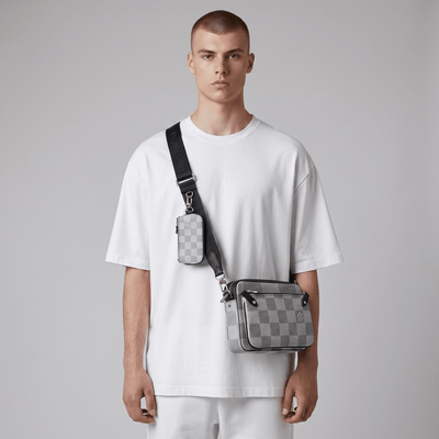 🤍 Louis Vuitton Damier Graphite Messenger Bag Set – White Checkered - MASTERPIECE