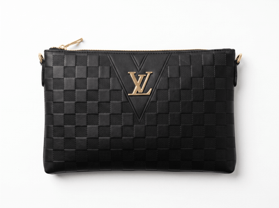 🖤✨ Louis Vuitton Damier Graphite Pochette – Black Leather Clutch 👜 - MASTERPIECE
