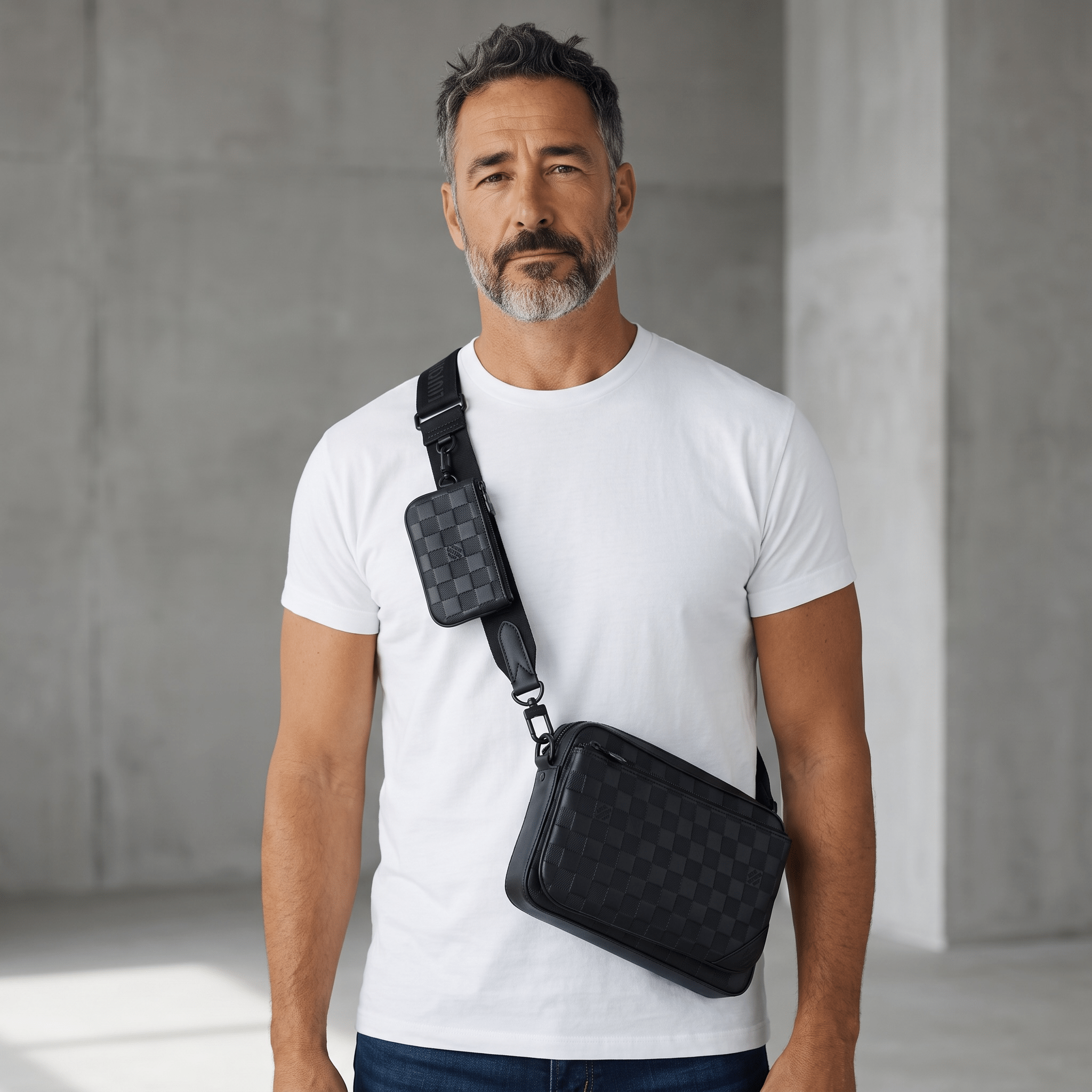 Louis Vuitton Damier Leather Crossbody Bag – Black - MASTERPIECE