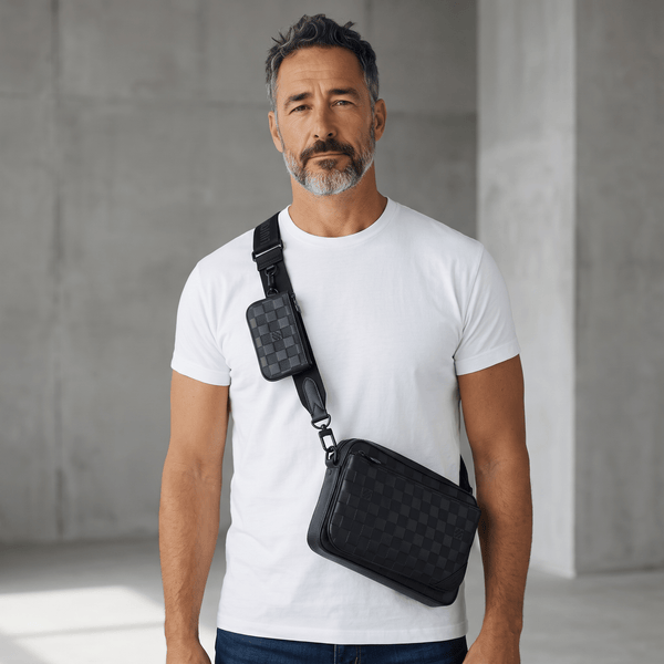 Louis Vuitton Damier Leather Crossbody Bag – Black