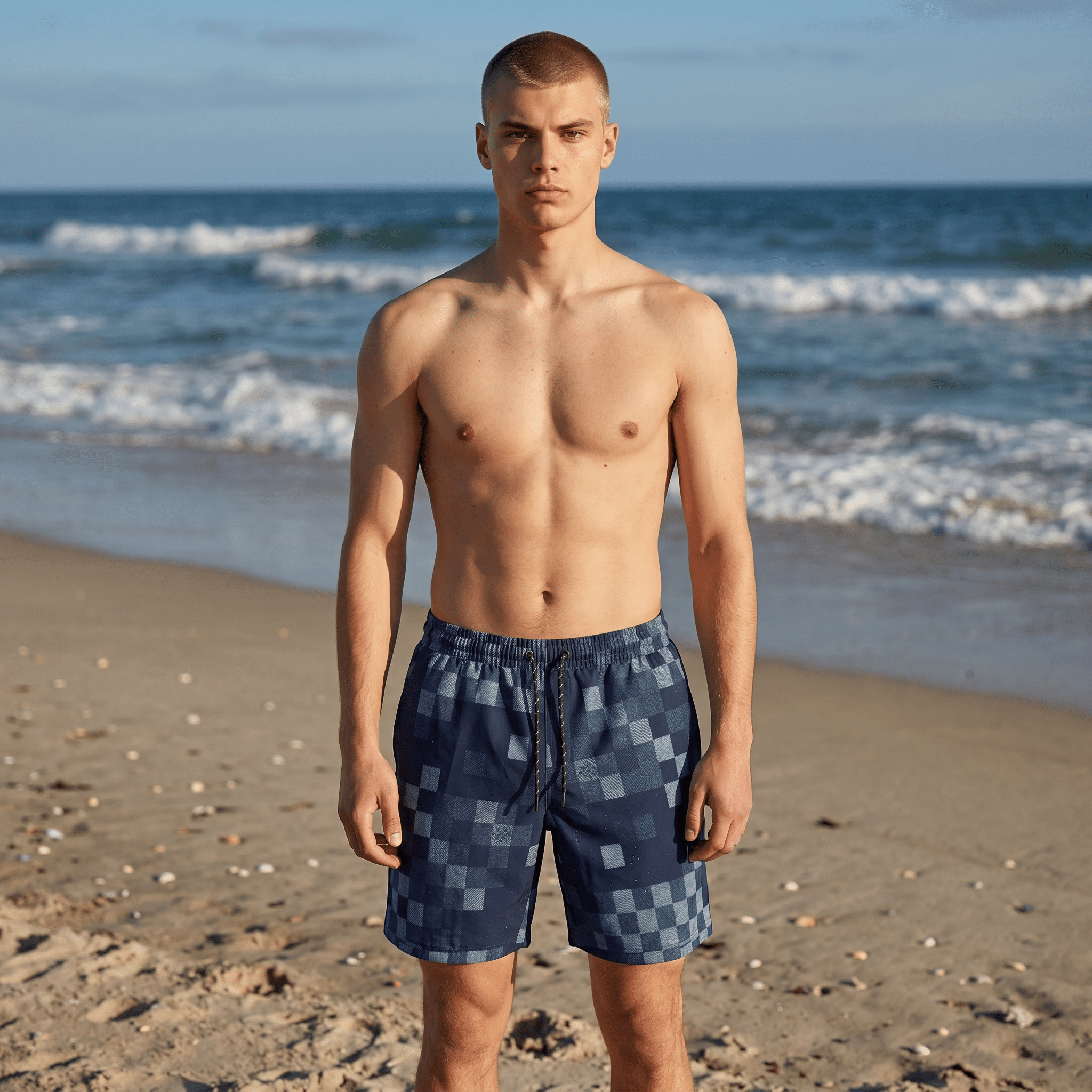Louis Vuitton Damier Navy Swim Shorts 💙🌊 - MASTERPIECE