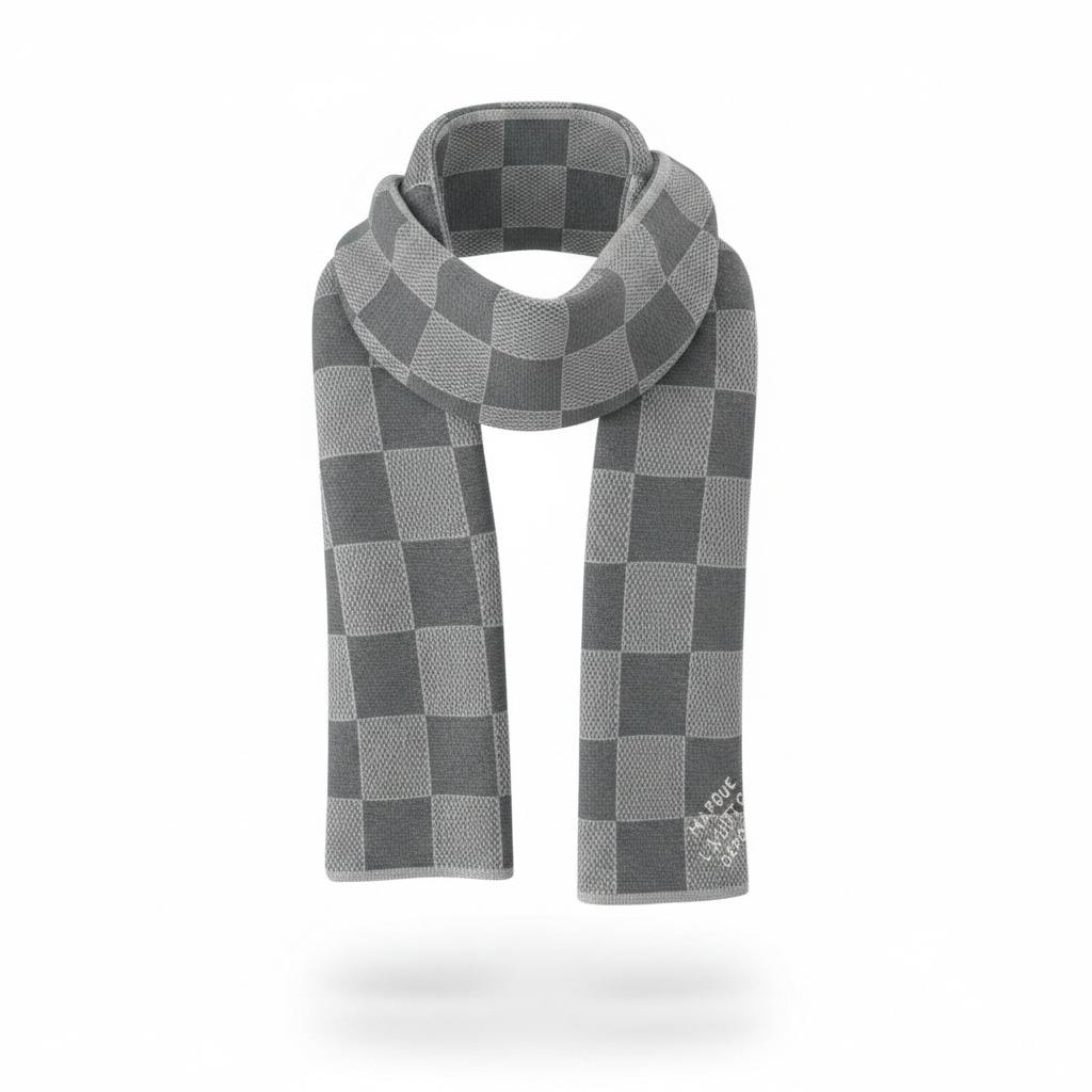 Louis Vuitton Damier Scarf – Grey Iconic Luxury 🩶🧣 - MASTERPIECE