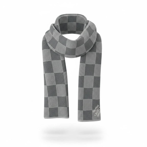 Louis Vuitton Damier Scarf – Grey Iconic Luxury 🩶🧣