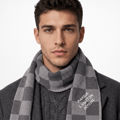 Louis Vuitton Damier Scarf – Grey Iconic Luxury 🩶🧣 - MASTERPIECE