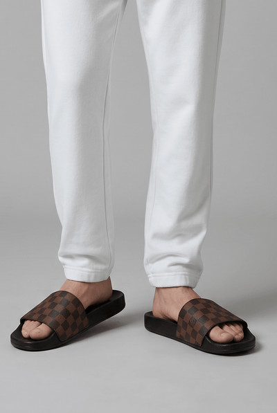 🤎🧩 Louis Vuitton Damier Slides – Brown Classic Edition - MASTERPIECE