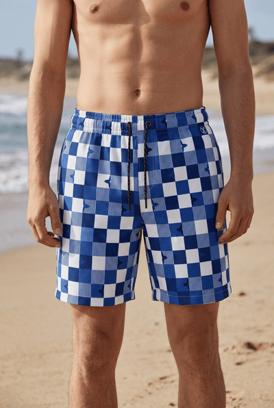Louis Vuitton Damier Swim Shorts – Blue & White 🌊💙 - MASTERPIECE