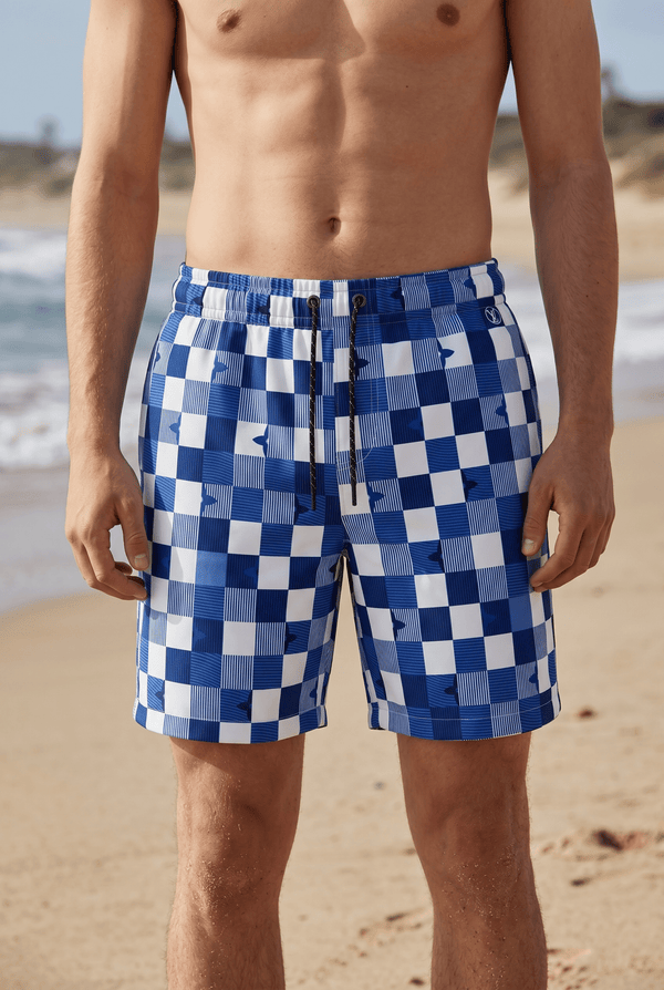 Louis Vuitton Damier Swim Shorts – Blue & White 🌊💙