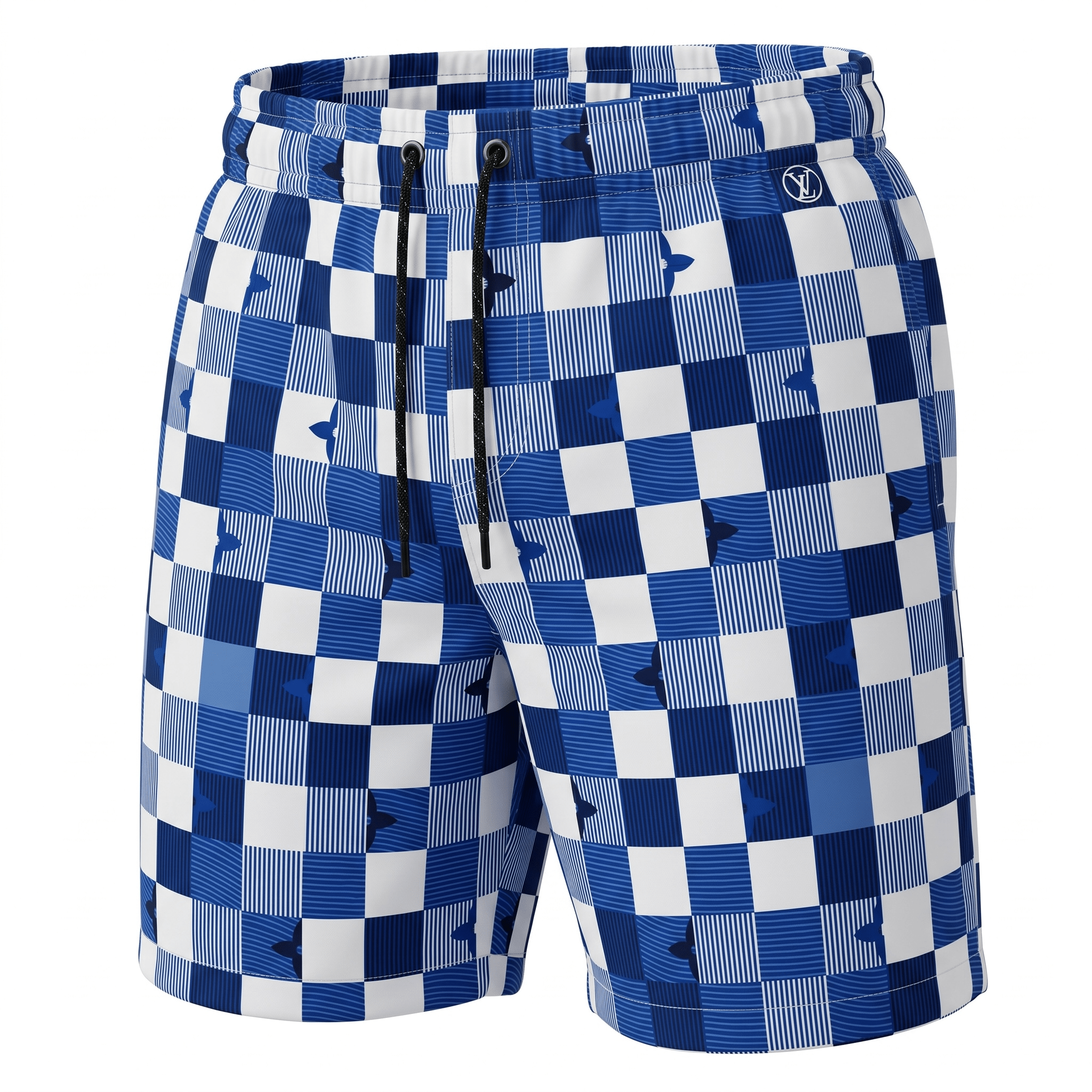 Louis Vuitton Damier Swim Shorts – Blue & White 🌊💙 - MASTERPIECE