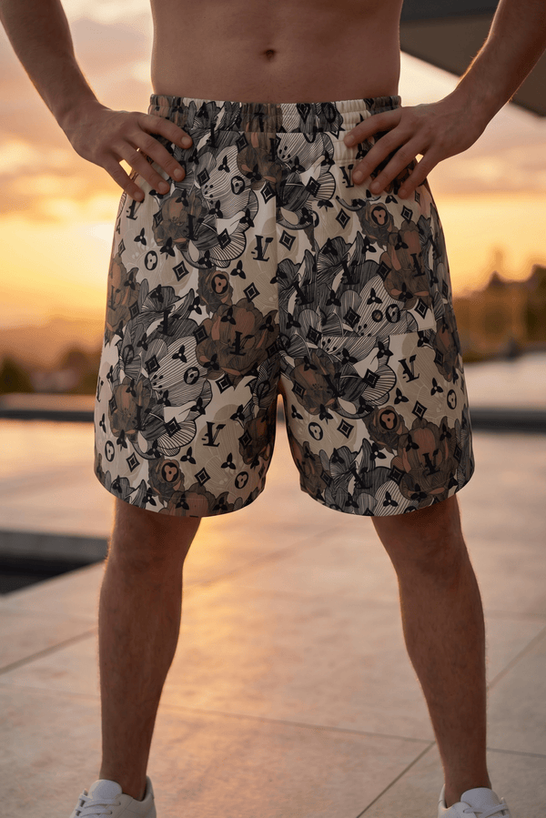 Louis Vuitton Floral Monogram Swim Shorts – Beige Multi 🌺🩳✨