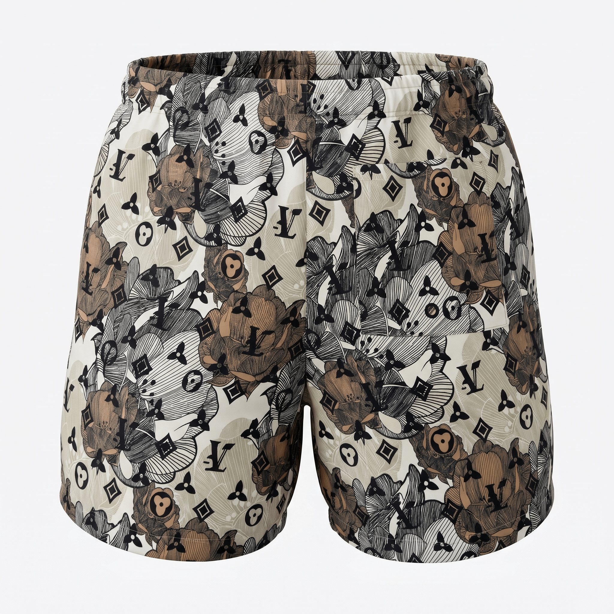 Louis Vuitton Floral Monogram Swim Shorts – Beige Multi 🌺🩳✨ - MASTERPIECE