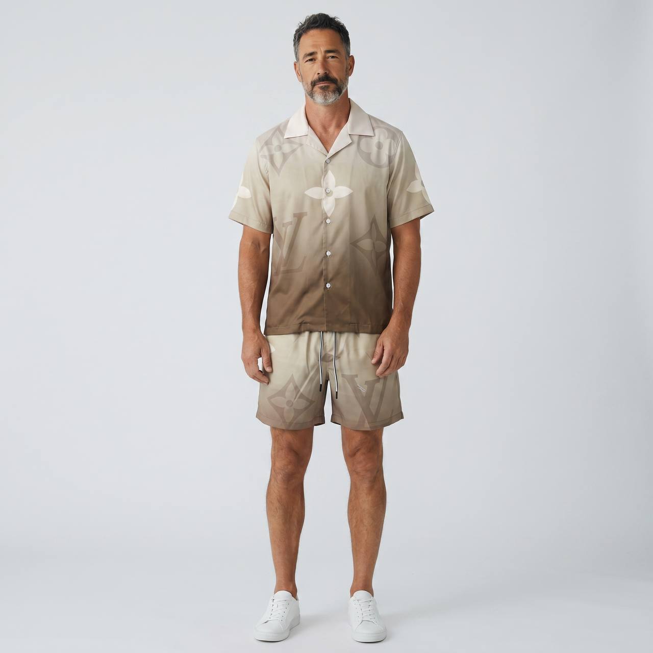 🤎 Louis Vuitton Gradient Monogram Set – Refined Luxury Co - Ord Outfit 🩳👕✨ - MASTERPIECE
