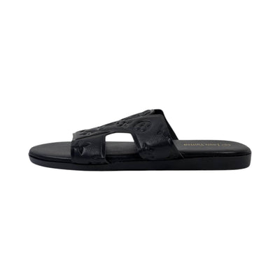 🖤 Louis Vuitton H Monogram Flat Slides – Black Luxury Edition - MASTERPIECE