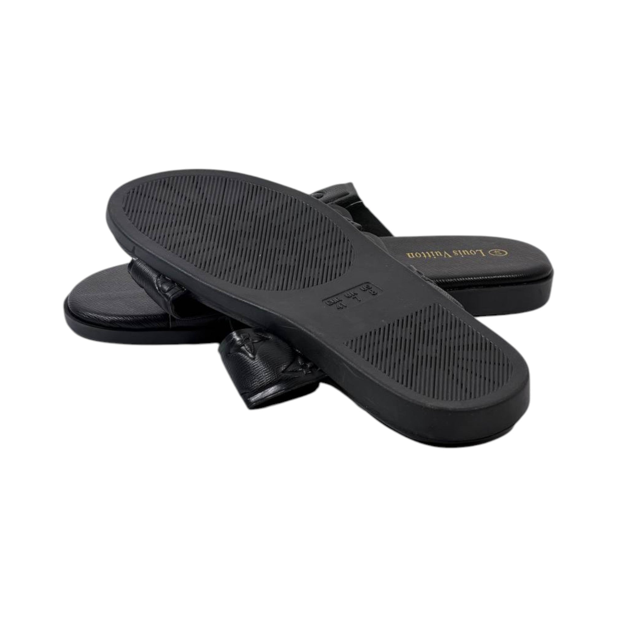 🖤 Louis Vuitton H Monogram Flat Slides – Black Luxury Edition - MASTERPIECE