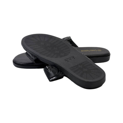 🖤 Louis Vuitton H Monogram Flat Slides – Black Luxury Edition - MASTERPIECE