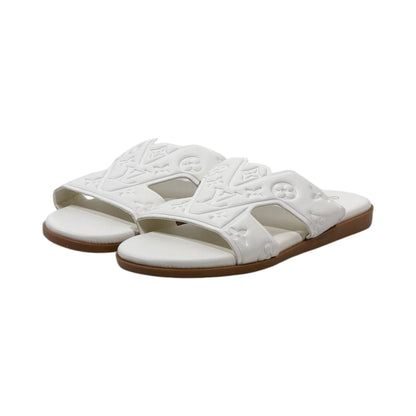 🤍 Louis Vuitton H Monogram Flat Slides – White Luxury Summer Edition - MASTERPIECE