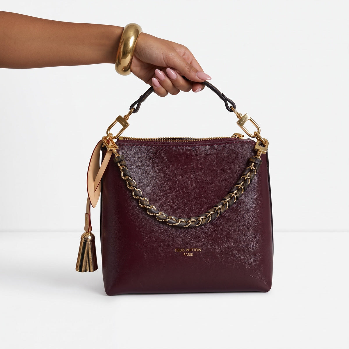 Louis Vuitton Hobo – Burgundy Chain Tassel 👜 - MASTERPIECE