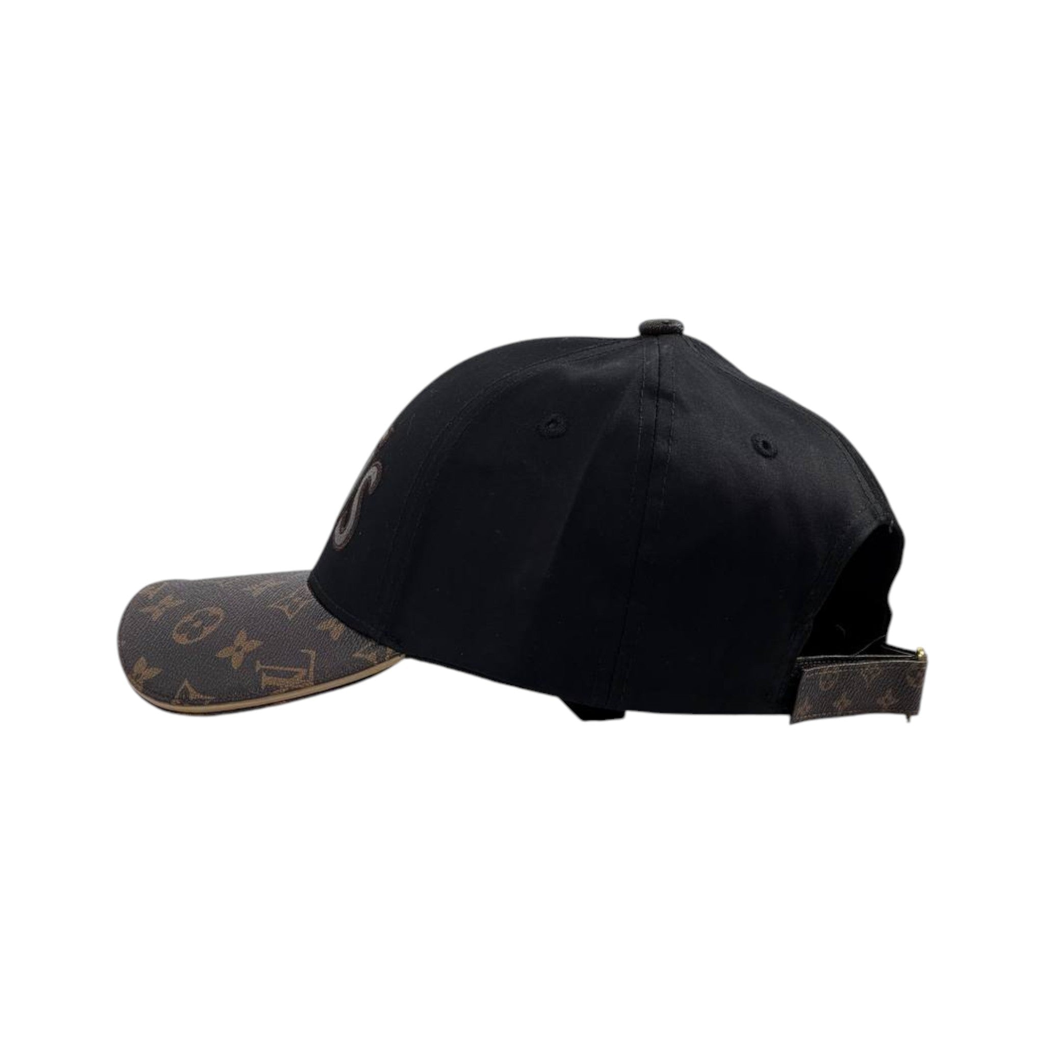 🧢 Louis Vuitton Inspired Black Cap | Monogram Brim Luxury Edition 🖤✨ - MASTERPIECE