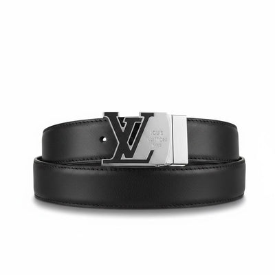 Louis Vuitton Luxury Black Belt 115CM – Silver LV Buckle Premium Designer Belt ✨🖤 - MASTERPIECE