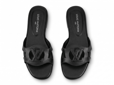 Louis Vuitton LV Cut-Out Flat Sandals – Black 🖤✨ - MASTERPIECE