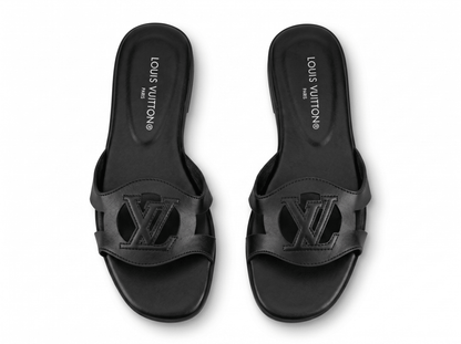 Louis Vuitton LV Cut-Out Flat Sandals – Black 🖤✨ - MASTERPIECE