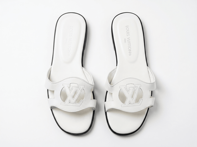 Louis Vuitton LV Cut-Out Flat Sandals – White 🤍✨ - MASTERPIECE