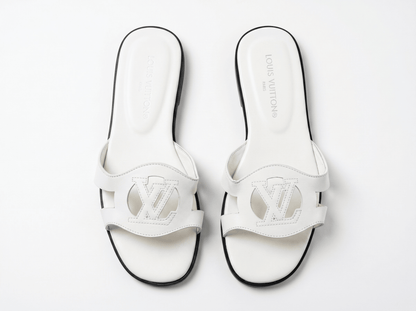 Louis Vuitton LV Cut-Out Flat Sandals – White 🤍✨ - MASTERPIECE