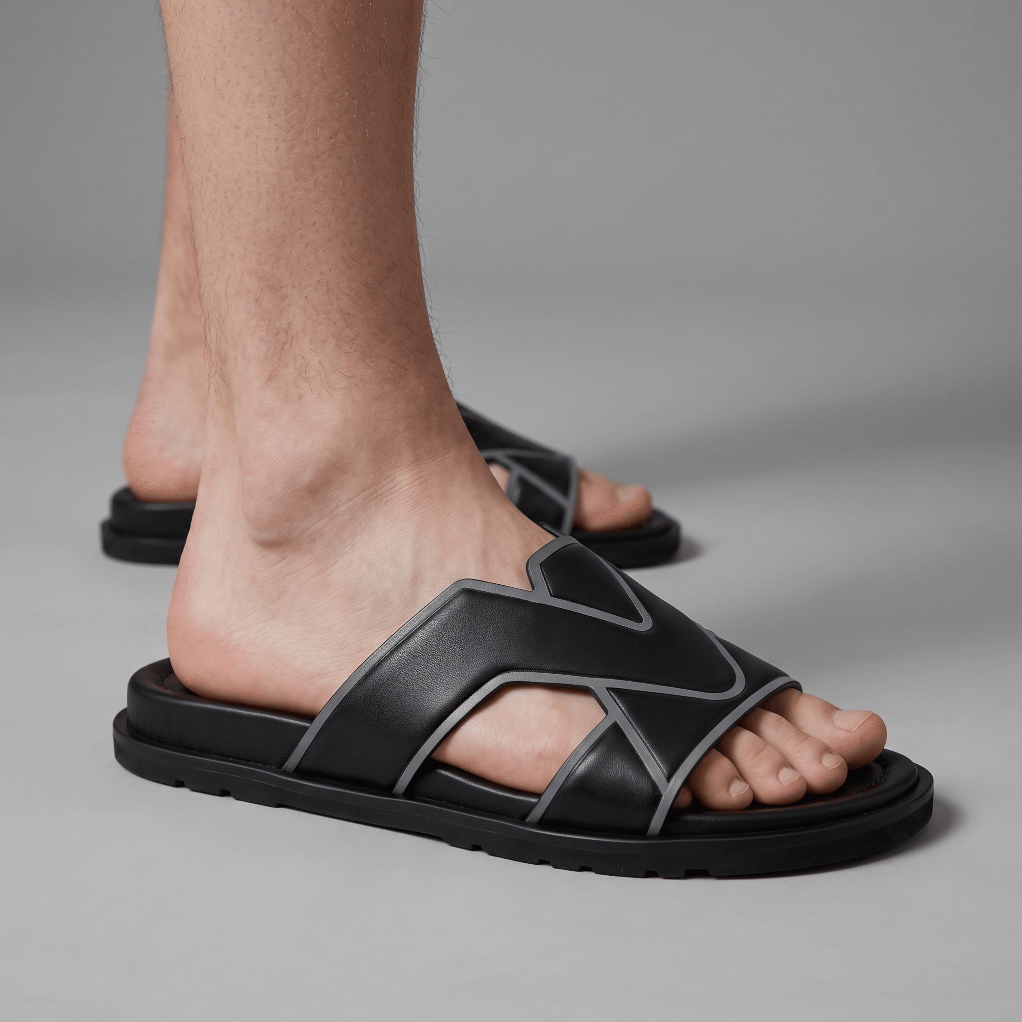 Louis Vuitton LV Interlocking Leather Slides – Black - MASTERPIECE