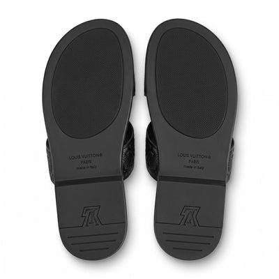 Louis Vuitton LV Monogram Buckle Leather Sandals – Black - MASTERPIECE