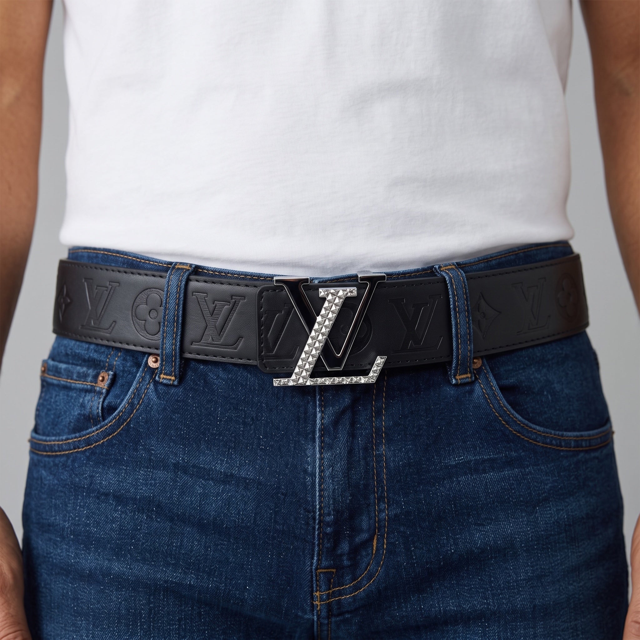 Louis Vuitton Monogram Belt – Black LV Buckle 🔗 125 cm - MASTERPIECE