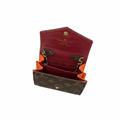Louis Vuitton Monogram Chain Wallet – Luxury Mini Crossbody Bag Brown & Orange ✨👜 - MASTERPIECE