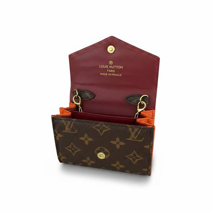 Louis Vuitton Monogram Chain Wallet – Luxury Mini Crossbody Bag Brown & Orange ✨👜 - MASTERPIECE