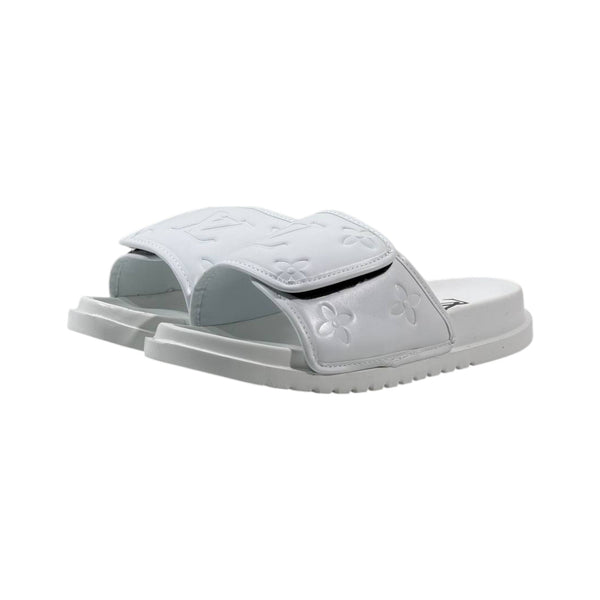 Louis Vuitton Monogram Comfort Slides – All White Edition 🤍✨