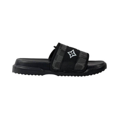 🖤 Louis Vuitton Monogram Comfort Slides – Graphite Damier Edition - MASTERPIECE