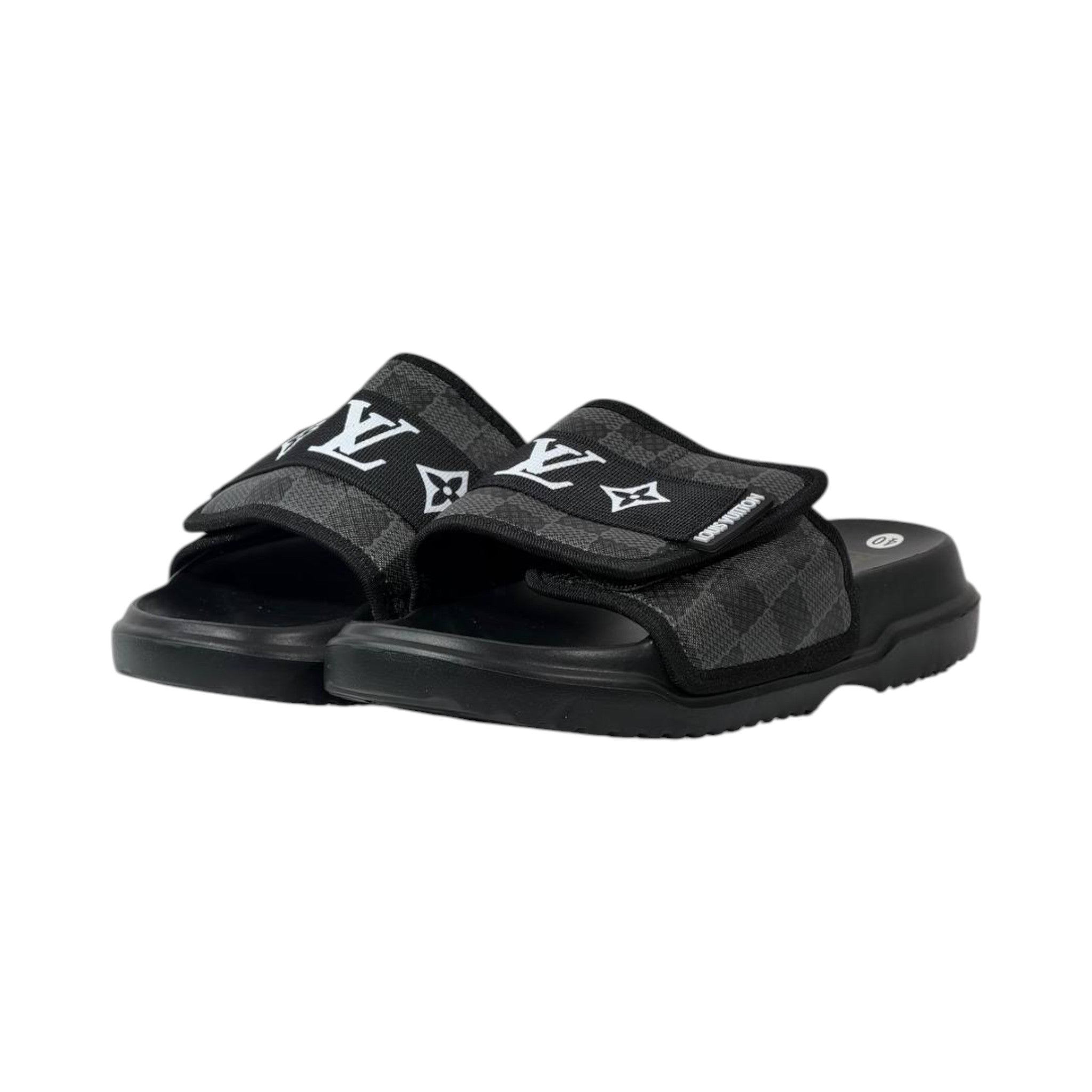 🖤 Louis Vuitton Monogram Comfort Slides – Graphite Damier Edition - MASTERPIECE