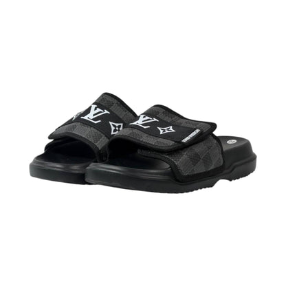 🖤 Louis Vuitton Monogram Comfort Slides – Graphite Damier Edition - MASTERPIECE
