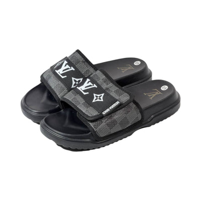🖤 Louis Vuitton Monogram Comfort Slides – Graphite Damier Edition - MASTERPIECE