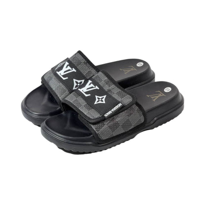 🖤 Louis Vuitton Monogram Comfort Slides – Graphite Damier Edition - MASTERPIECE