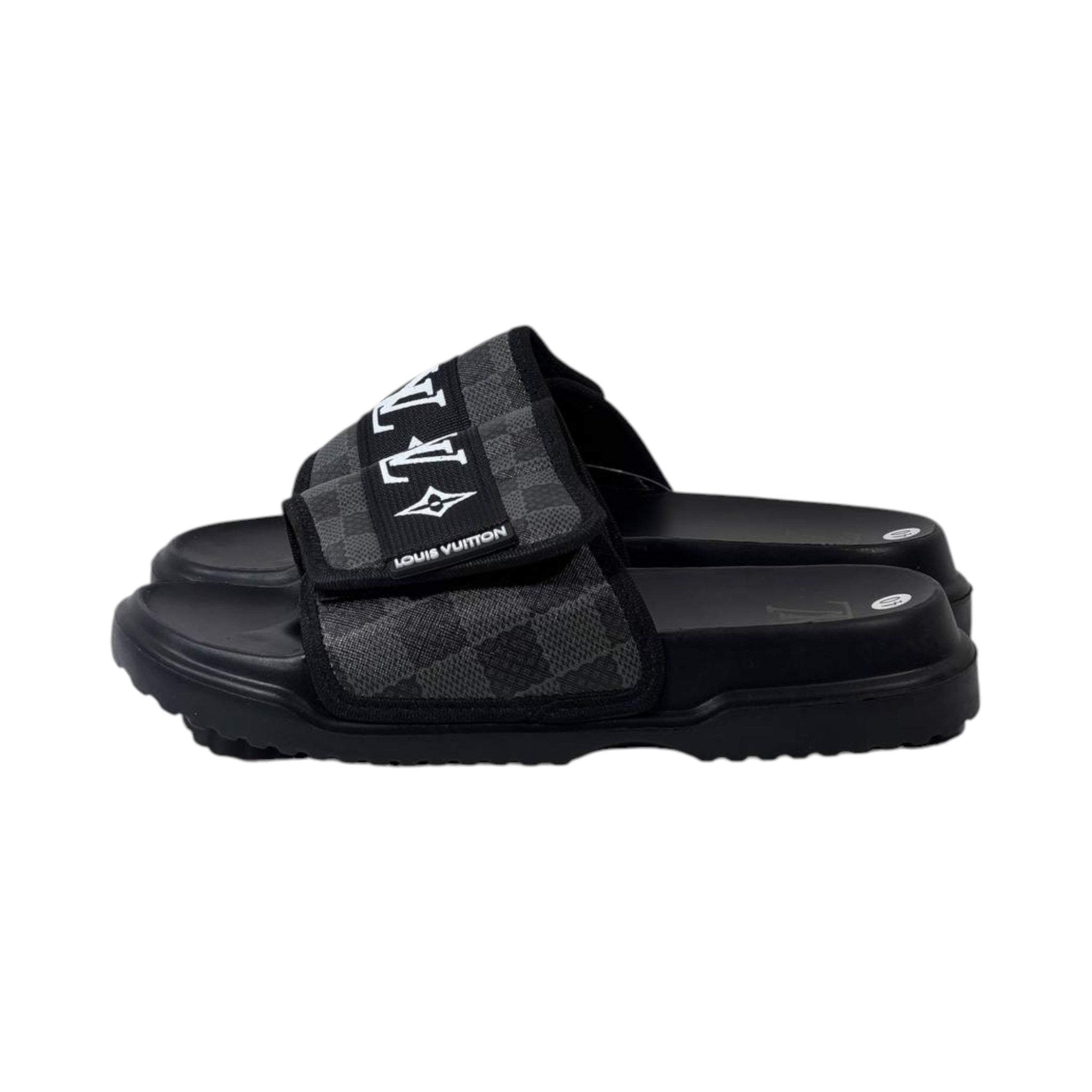 🖤 Louis Vuitton Monogram Comfort Slides – Graphite Damier Edition - MASTERPIECE